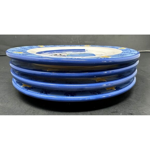 Vtg 4 SANDI GORE EVANS S'MORES THE MERRIER Jolly Follies Salad Plates Snowman - Picture 10 of 13